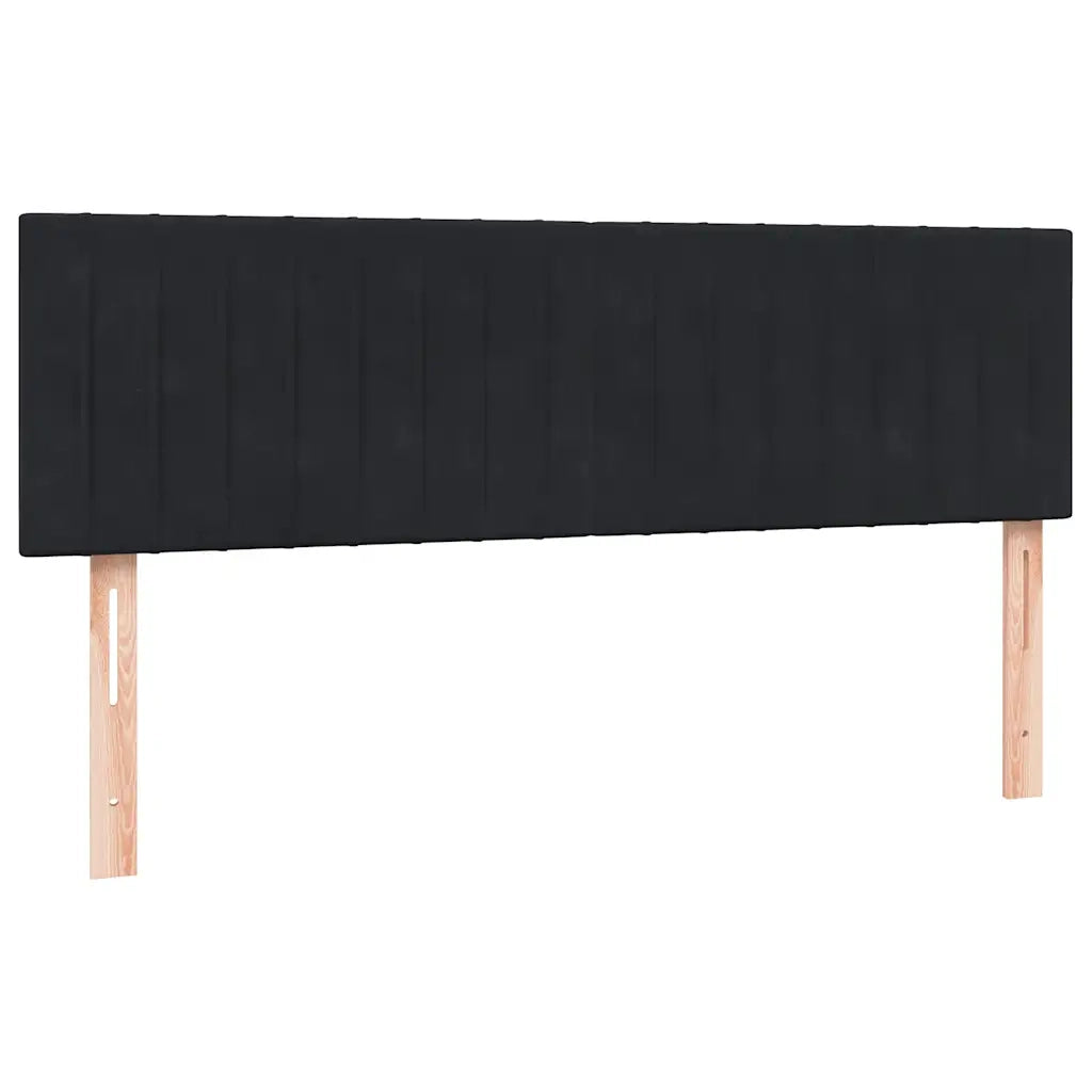 Giroletto a Molle con Materasso Nero 160x210 cm in Velluto