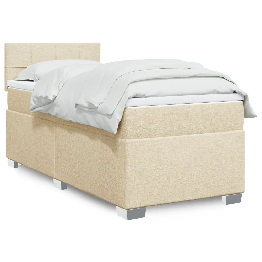 Giroletto a Molle con Materasso Crema 100x200 cm in Tessuto 3288104
