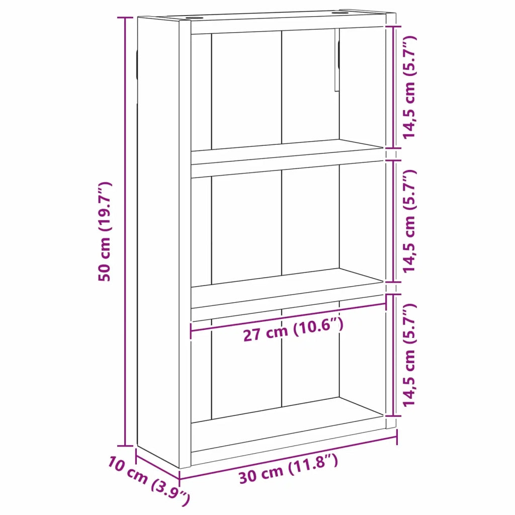 Armadio da bagno a muro Rovere Artigianale 30 x 10 x 50 cm