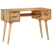 Scrivania postazione di lavoro scrivania per computer mobile da studio con cassetti 110 x 47 x 76 cm legno massello di mango marrone 02_0023462