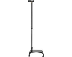 Wandelstok per Dislivello - Aiuto per Salire Scale - Rampino con Piattaforma di Sostegno - Aiuto per Scendere - Regolabile in Altezza - 85-105cm - Distanza tra le Gambe 29cm - Nero