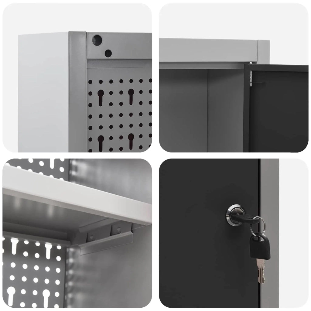 Set di armadi per attrezzi con lo scaffale 6 pcs Nero 3321408