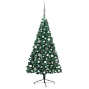Set Albero Natale Artificiale a MetÃ  LED e Palline Verde 240cm  cod mxl 17225