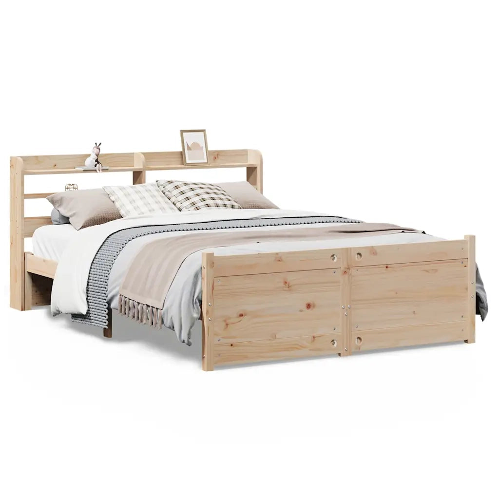 Giroletto con Testiera 140x200 cm in Legno Massello di Pino 3306762