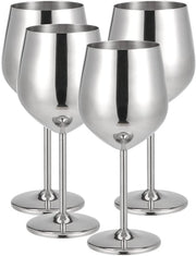 Set di bicchieri per vino in acciaio inossidabile da 500ml, con 4 pezzi