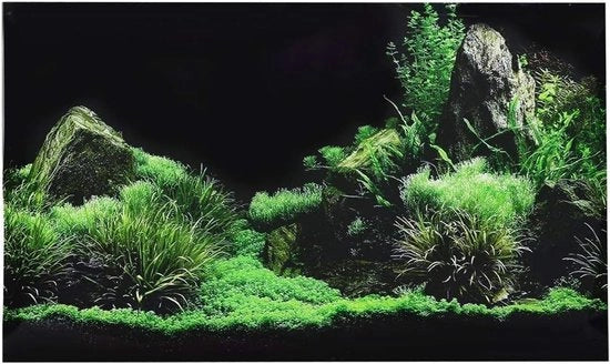 Poster per acquario 3D - Decorazione per acquario - Materiale PVC - Impermeabile - Autoadesivo - 91 x 50 cm - Sostanzialmente inerte e non tossico - Fondale per acquario