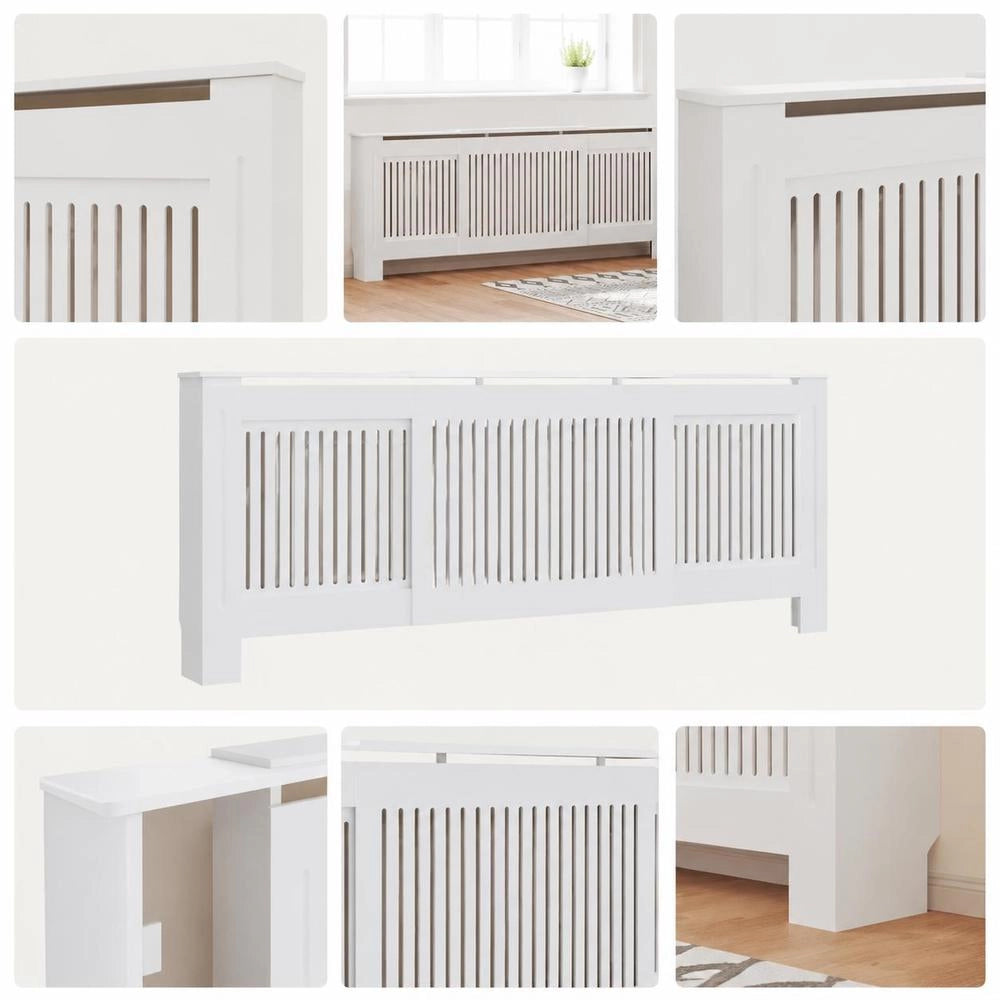 MDF Radiator Cover, White, 205 Cm