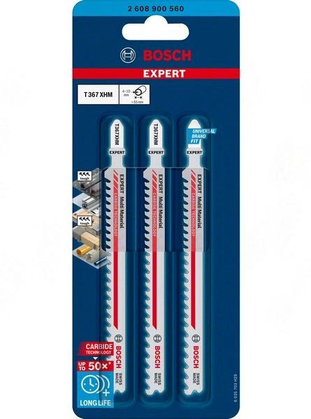 2608900560 - Set 3 lame per segheto alternativo T367 XHM EXPERT for multi materiale