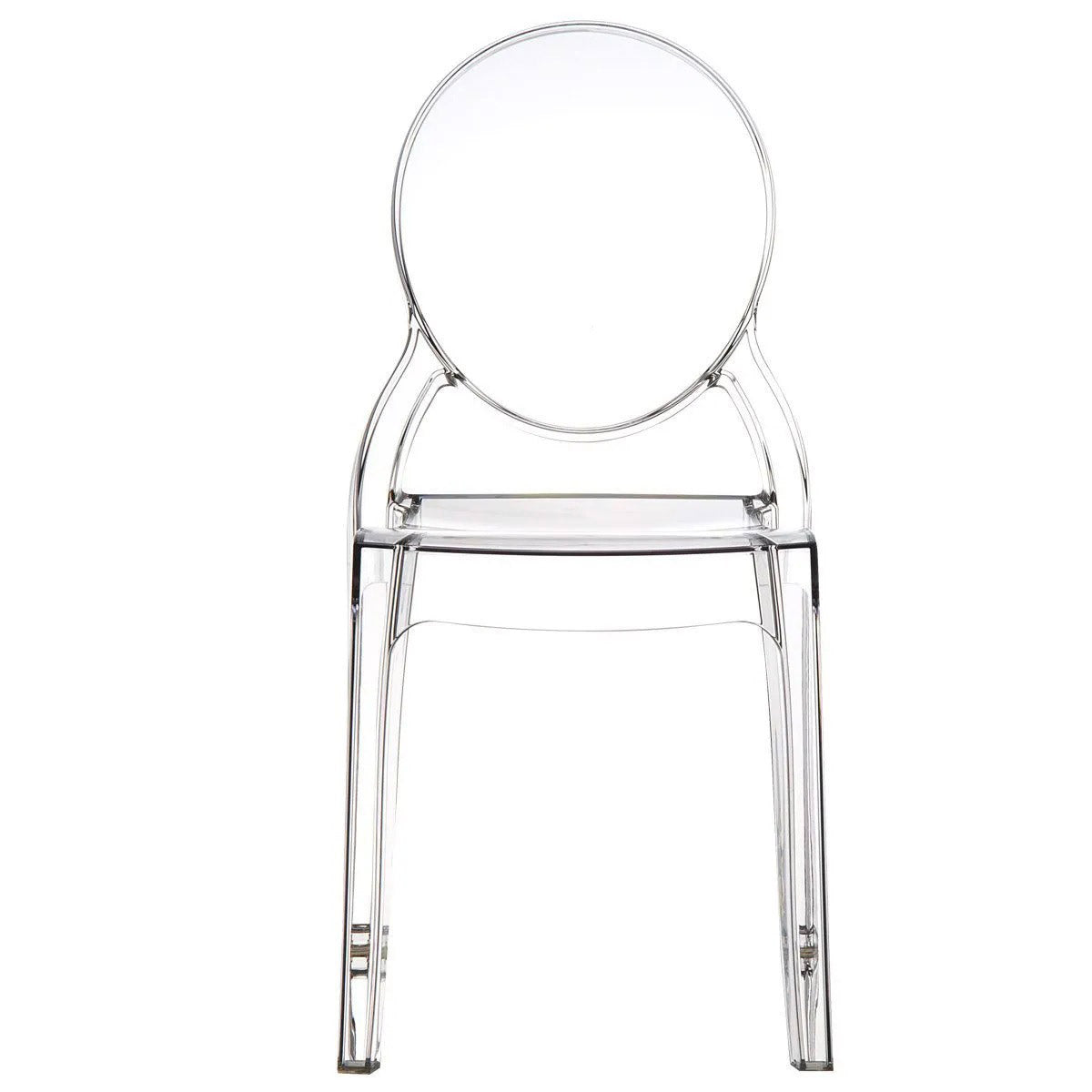 Set 4 Sedie Impilabili 47x90x50 cm in Policarbonato Glass Trasparente