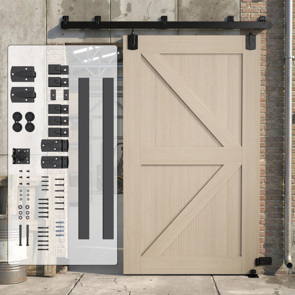 Set Scorrevoli per Porte Armadio ¨C Zephmum ¨C 183 cm Nero
