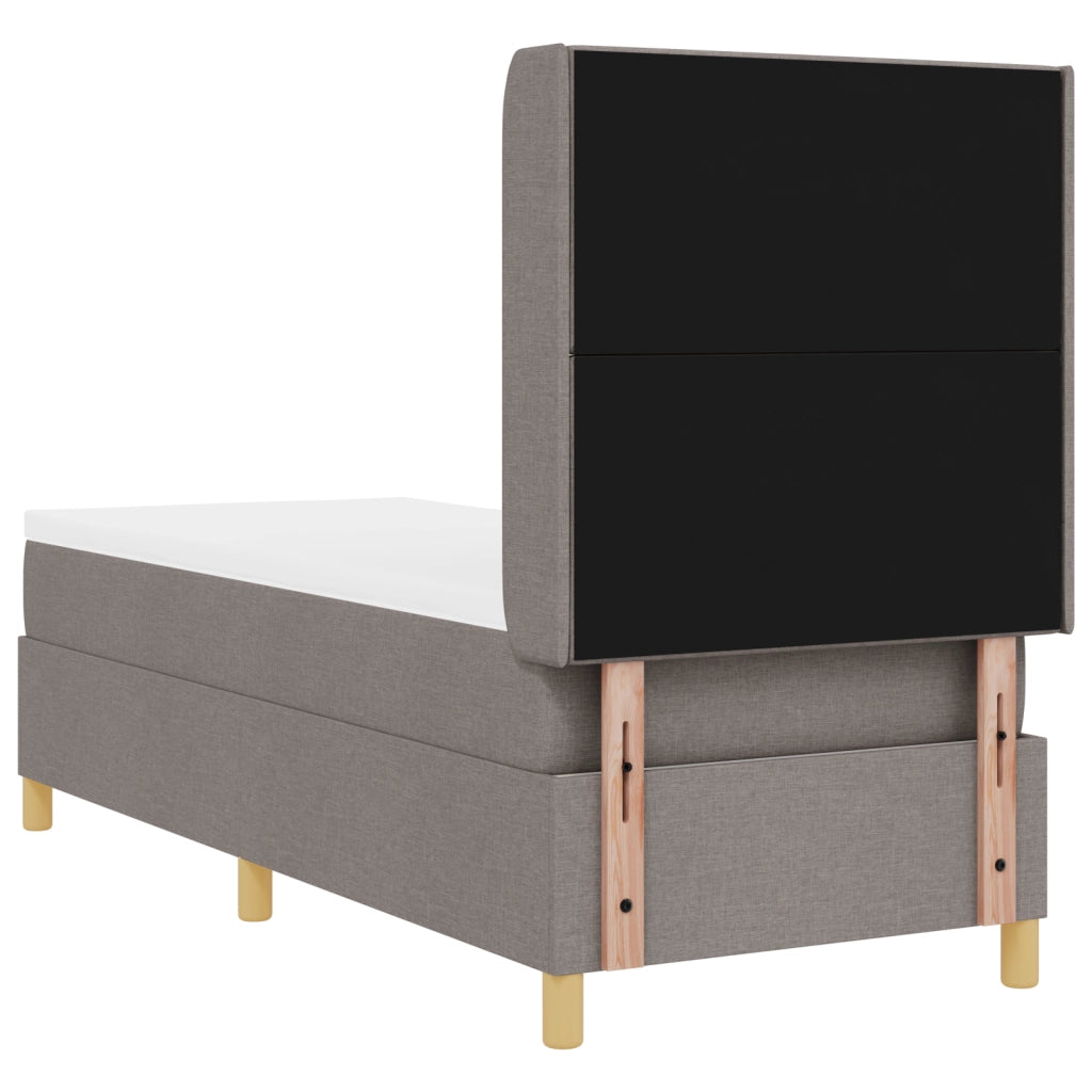 Letto a Molle con Materasso  Tortora 80x200 cm Tessuto