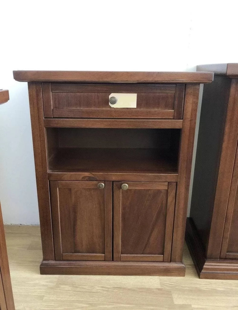 Porta telefono arte povera 2 porte legno tinta noce 60x36x78 (374) - Mobili 2G