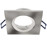 Faretto ad incasso portafaretto quadrato alluminio spazzolato foro 70mm orientabile supporto lampade GU10 GU5.3 SPAZZOLATO
