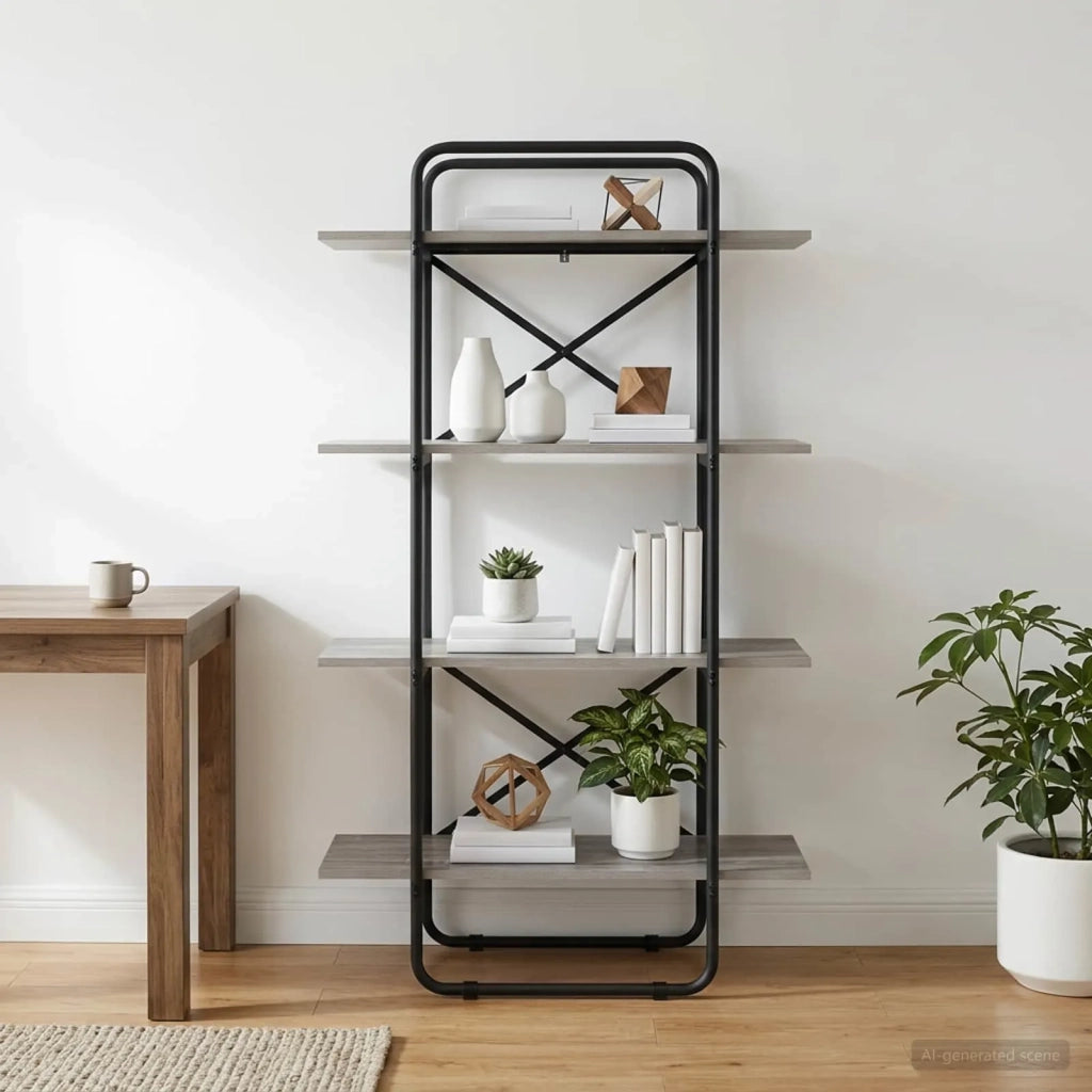 Libreria 4 livelli 80 x 35 x 140 cm PB Sonoma grigio 8007813