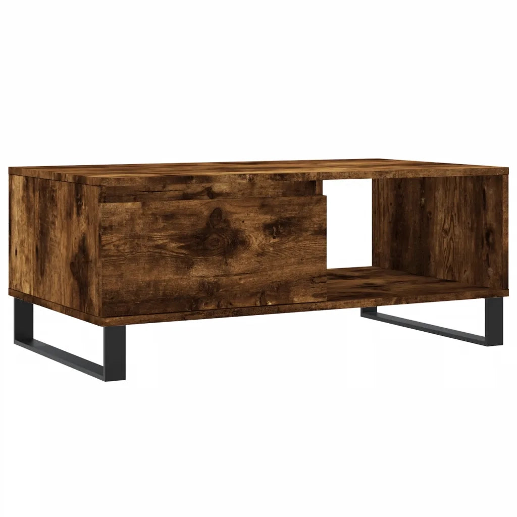 Tavolino da Salotto-Tavolino da soggiorno-Tavolo Rovere Fumo 90x50x36,5 cm Legno Multistrato 643091