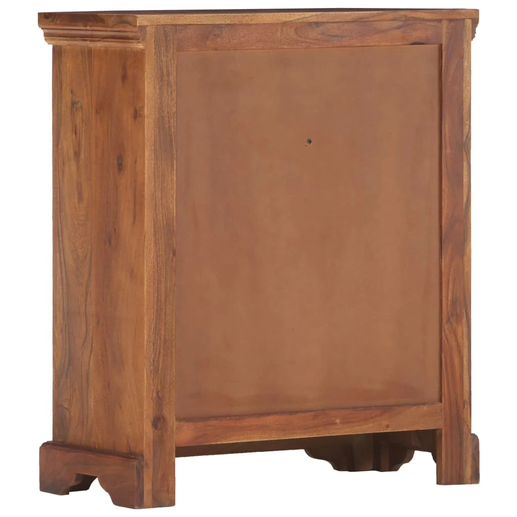Credenza cassettiera cassettiera mobile contenitore organizer cucina soggiorno soggiorno 63 x 30 x 75 cm legno massello di acacia marrone 02_0029635