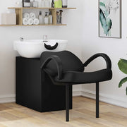 Sedia per Shampoo Nero e Bianco 136 x 60 x 92 cm PVC 42009072