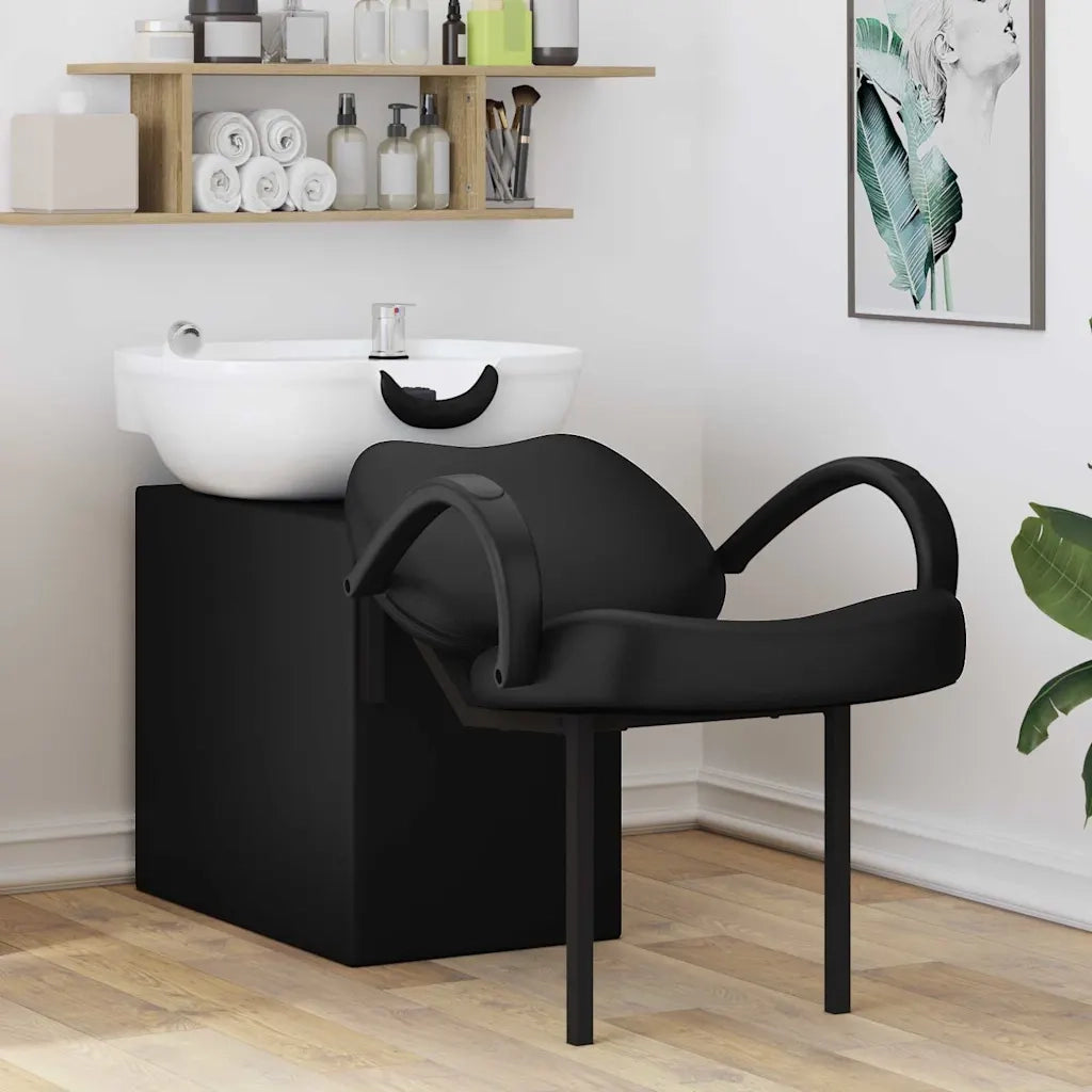 Sedia per Shampoo Nero e Bianco 136 x 60 x 92 cm PVC 42009072