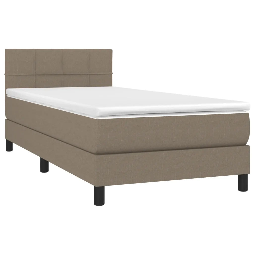 Letto a Molle con Materasso e LED Tortora 90x190 cm in Tessuto cod mxl 34348