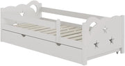 Letto per bambini Jessica, Bianco, 80x160 cm con cassetto, senza materasso, estendibile come letto per ragazzi, combinabile con la serie Jessica