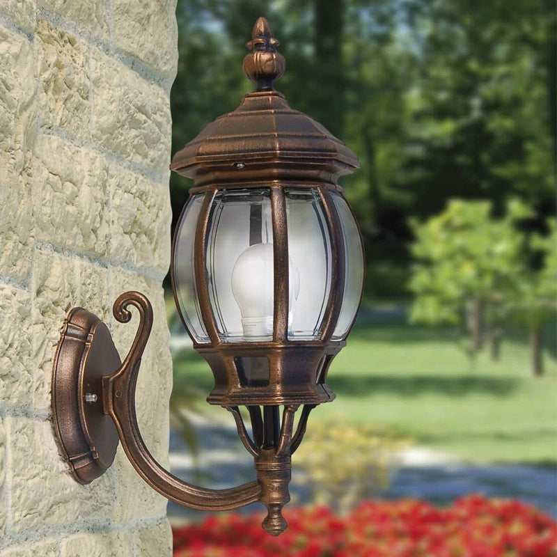 ENEA Lanterna a Parete in Alluminio Lampada per Esterno Classica NERO-RAME GARDENLIGHT