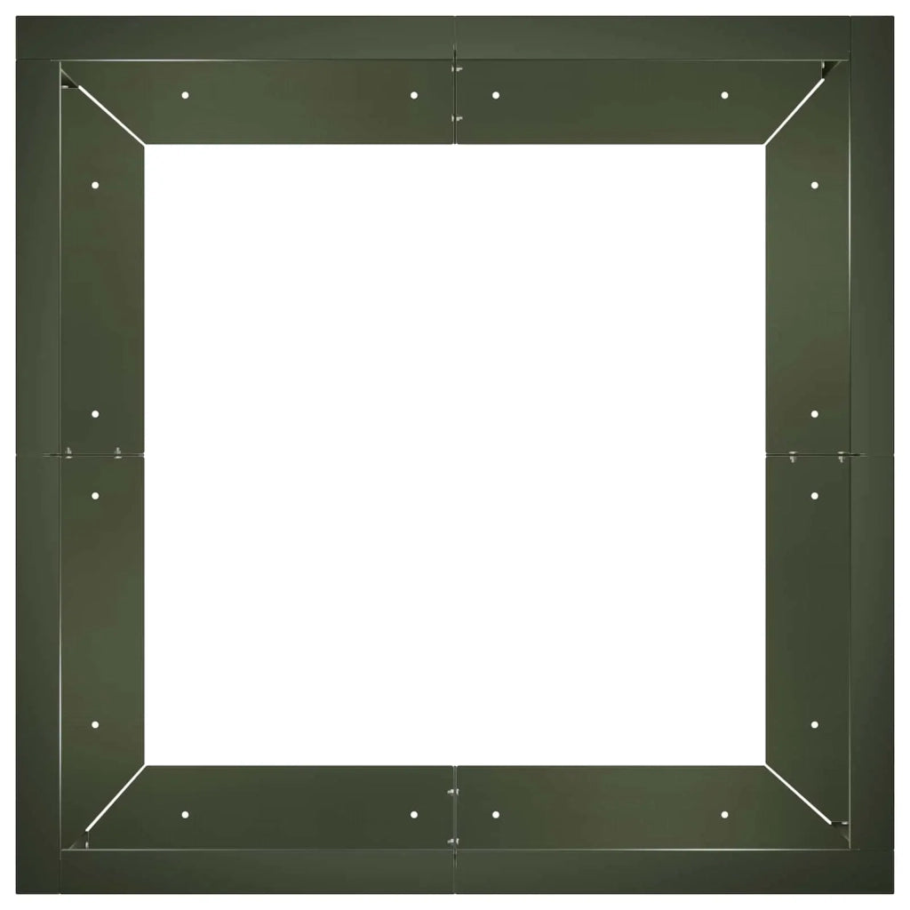 Muro di contenimento 4 pz 100 x 100 x 50 cm Acciaio Verde Oliva 3449215