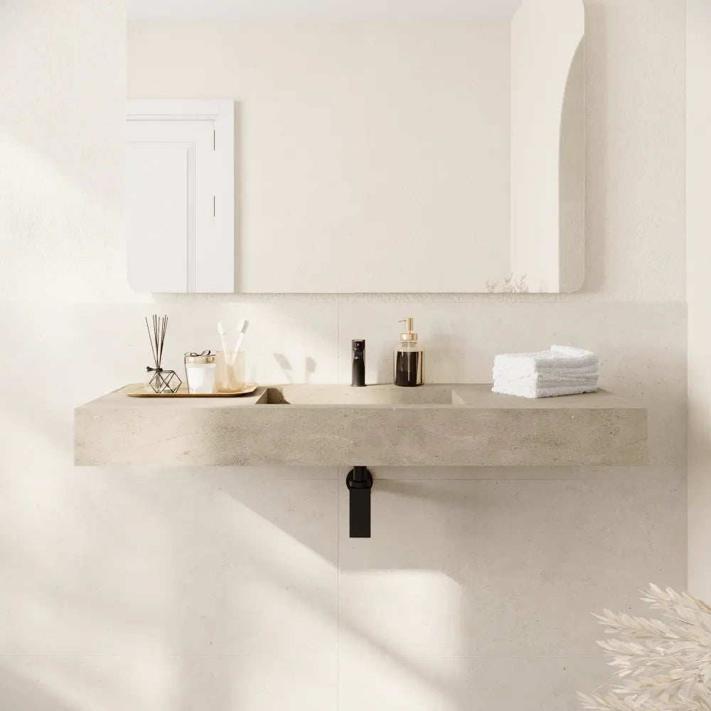 Lavabo sospeso in hpl 120cm effetto cemento | Baikal
