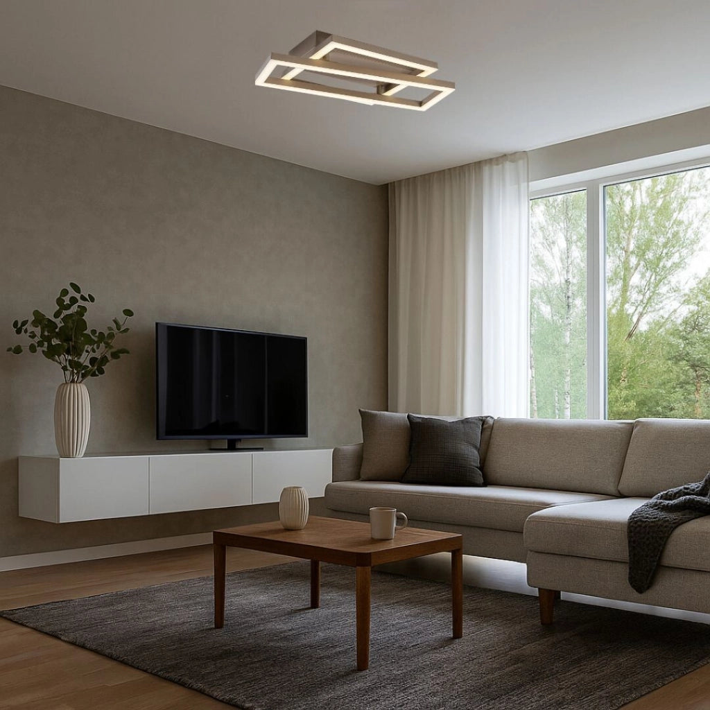 Plafoniera LED Glavian 2 luci grigio-beige Rabalux