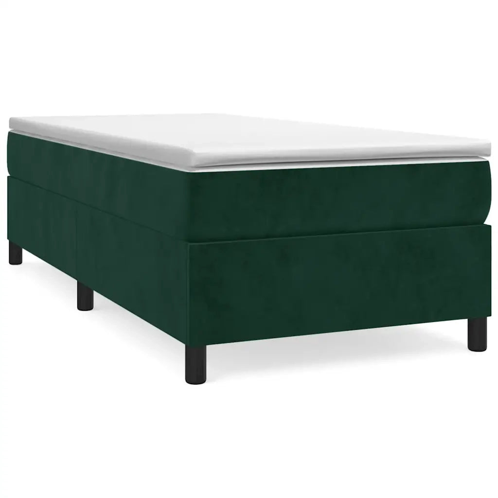 Giroletto a Molle con Materasso Verde Scuro 90x200 cm Velluto 3144660
