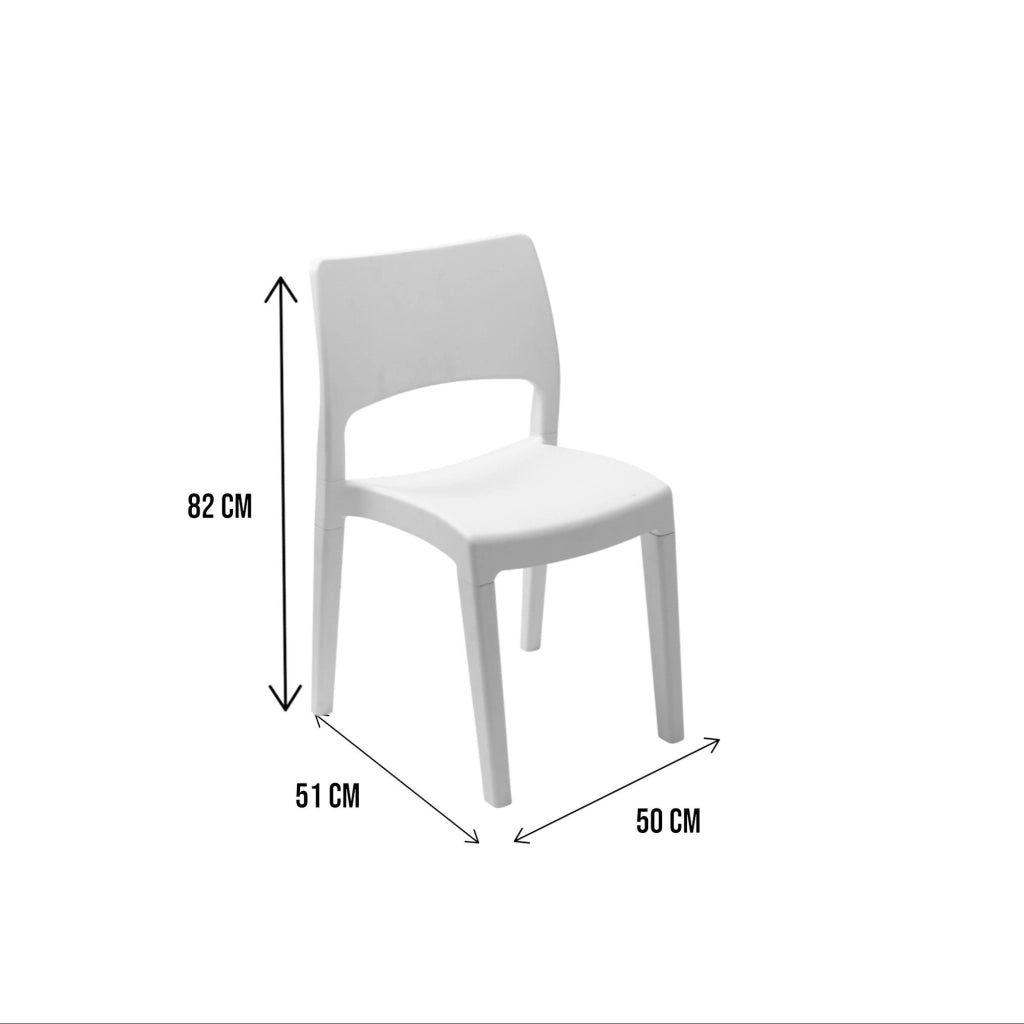 Sedia da esterno Zircone, Sedia per tavolo da pranzo, Poltrona outdoor, Seduta da giardino, 100 % Made in Italy, 50x51h82 Cm, Bianco