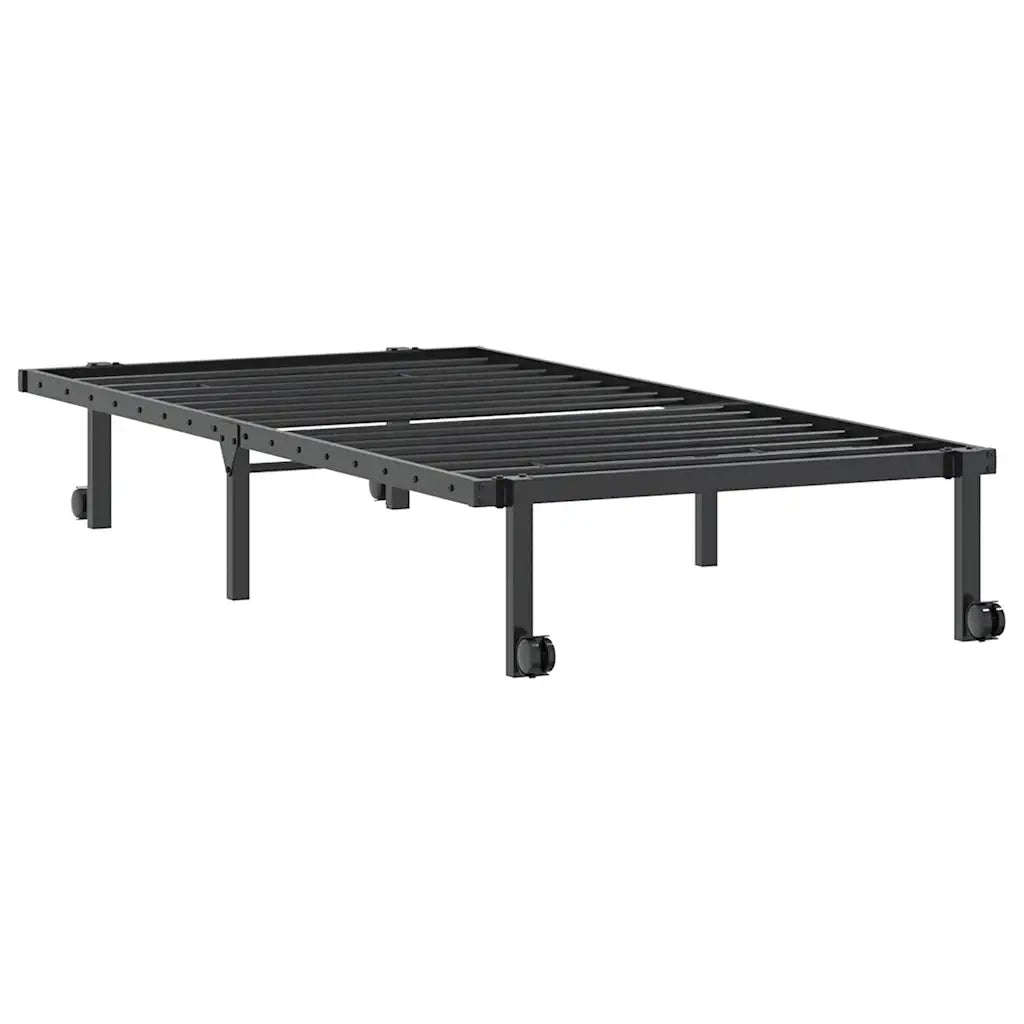 Giroletto senza Materasso Pieghevole Nero 90x190 cm in Acciaio 4103959