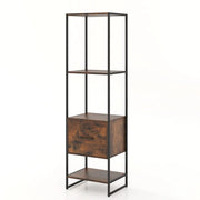Scaffale portaoggetti con cassetti 45 x 35 x 160 cm grande capacità di stoccaggio design moderno e rustico metallo e legno rustico 20_0014776