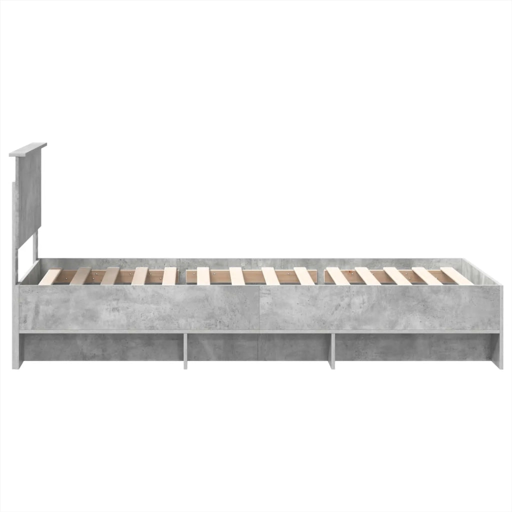 Struttura del letto con testiera Grigio cemento 80 x 200 cm