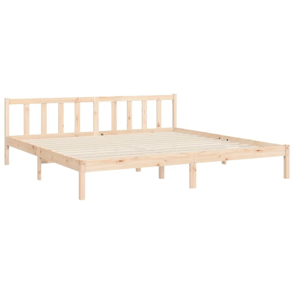 Giroletto senza Materasso-Struttura Letto 200x200 cm in Legno Massello di Pino 903724