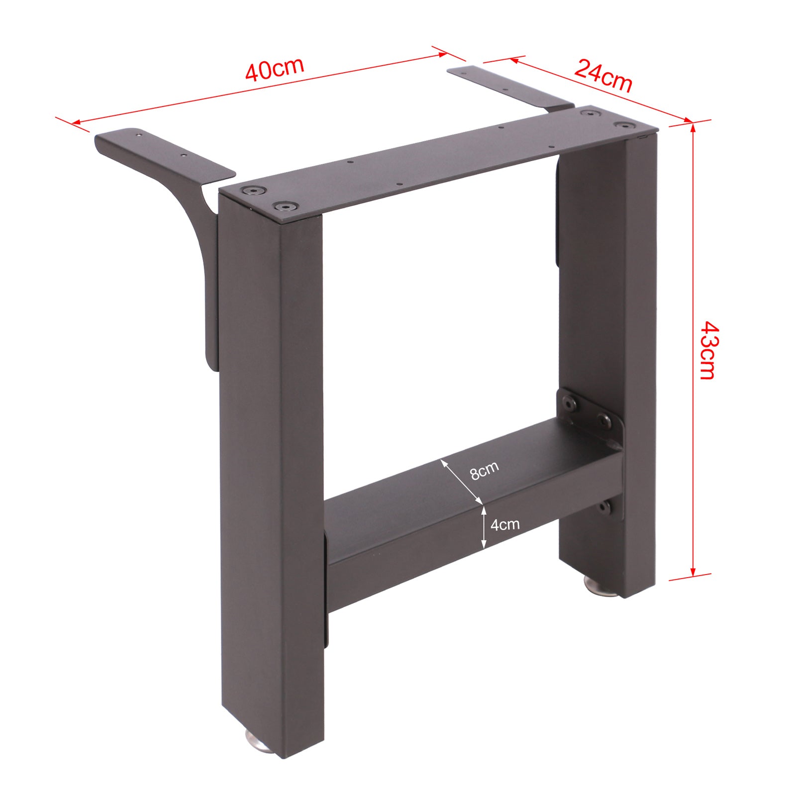 Base per panche verniciatura a polvere nero 40x43cm Telaio quadrato panca