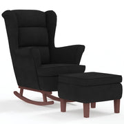 Sedia a dondolo con schienale alto in velluto nero CFW6868339