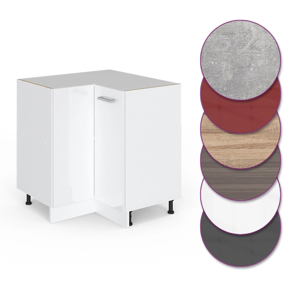 Mobile ad angolo cucina R-Line Bianco lucido/Bianco 75.6 cm senza piano di lavoro Vicco