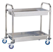 Carrello di servizio professionale in acciaio inox da cucina con 2 contenitori max 320 kg 3614114