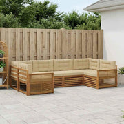 Set di divani da esterno 6 pz Naturale e Beige 3383781