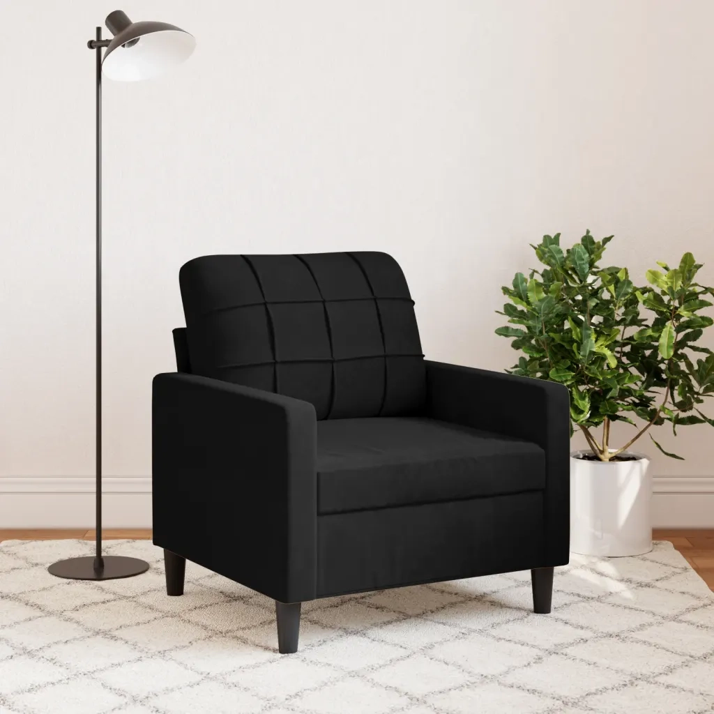 Divano Sedia-Poltrona Nero 60 cm Velluto 523017