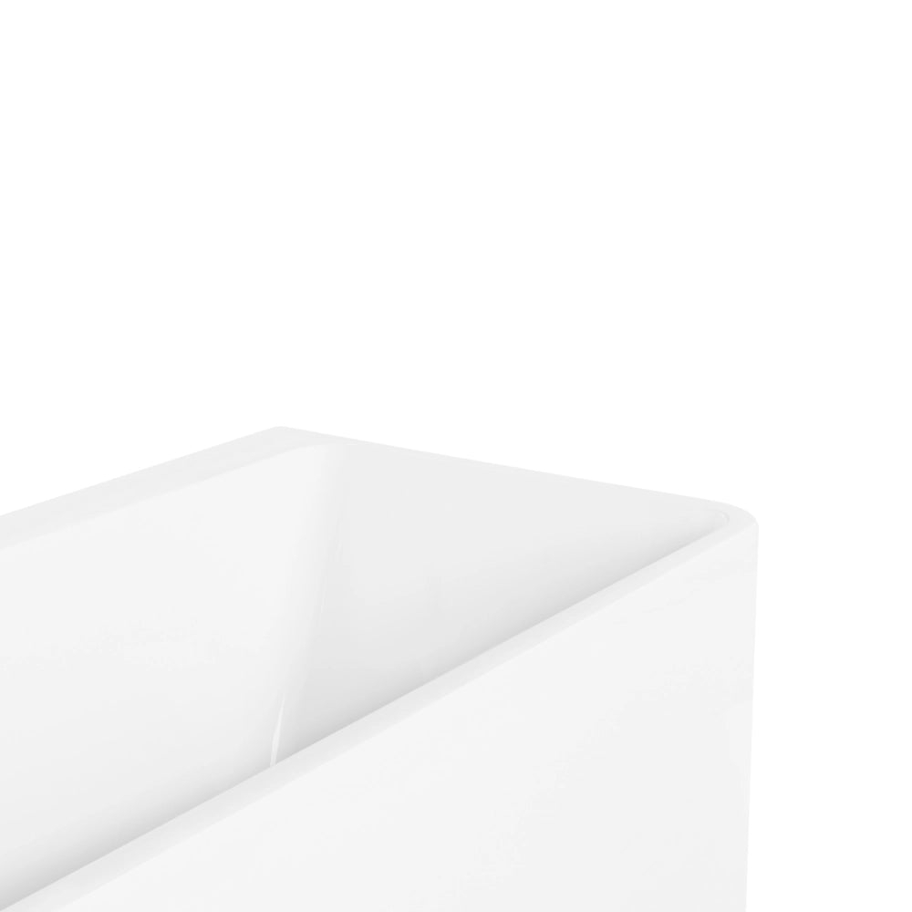 Vasca da Bagno Freestanding Bianca in Acrilico 160 cm con Bordo Sottile