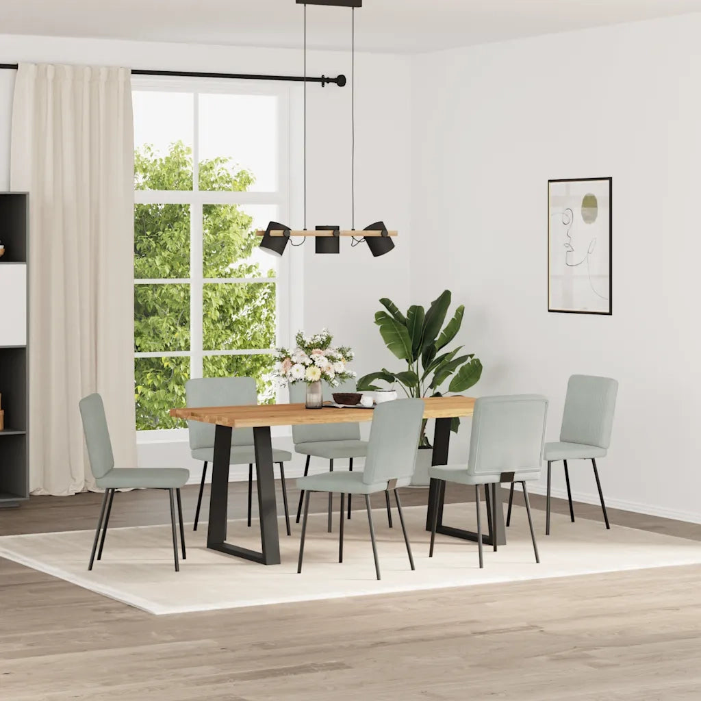Sedie da Pranzo 6 pz Grigio Chiaro in Velluto 3315556