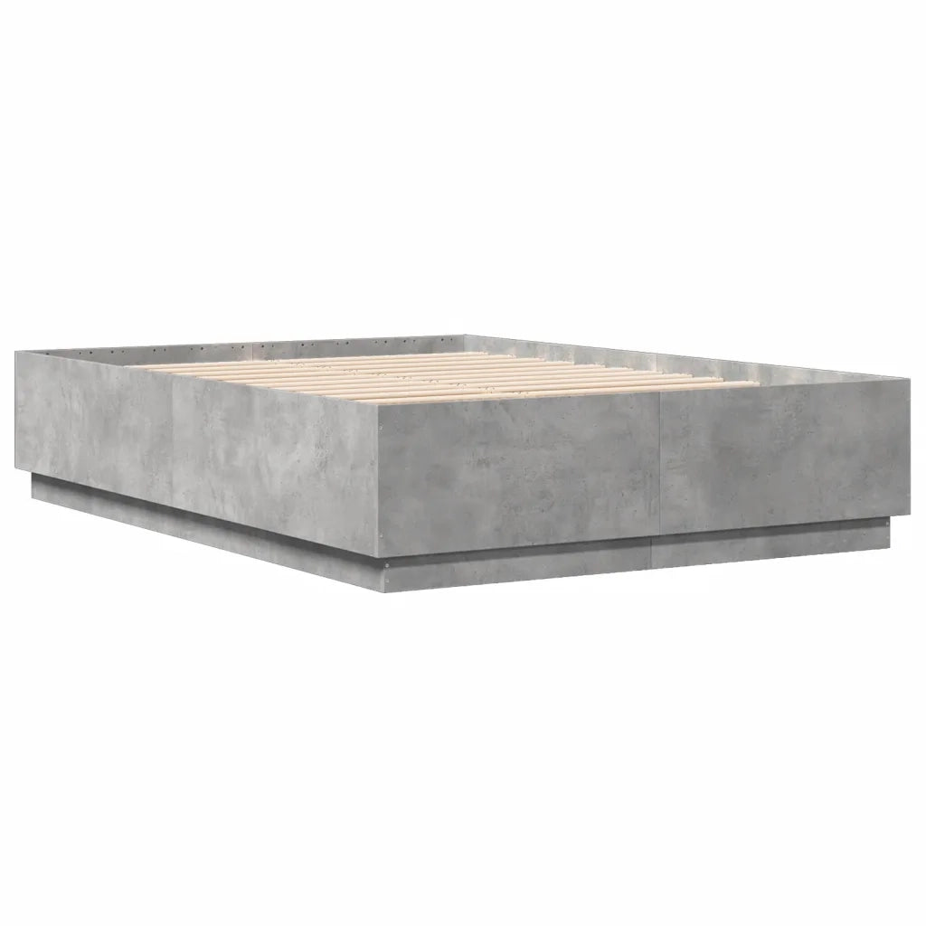 Letto matrimoniale | Letto per adulti | Giroletto Grigio Cemento 150x200 cm in Legno Multistrato