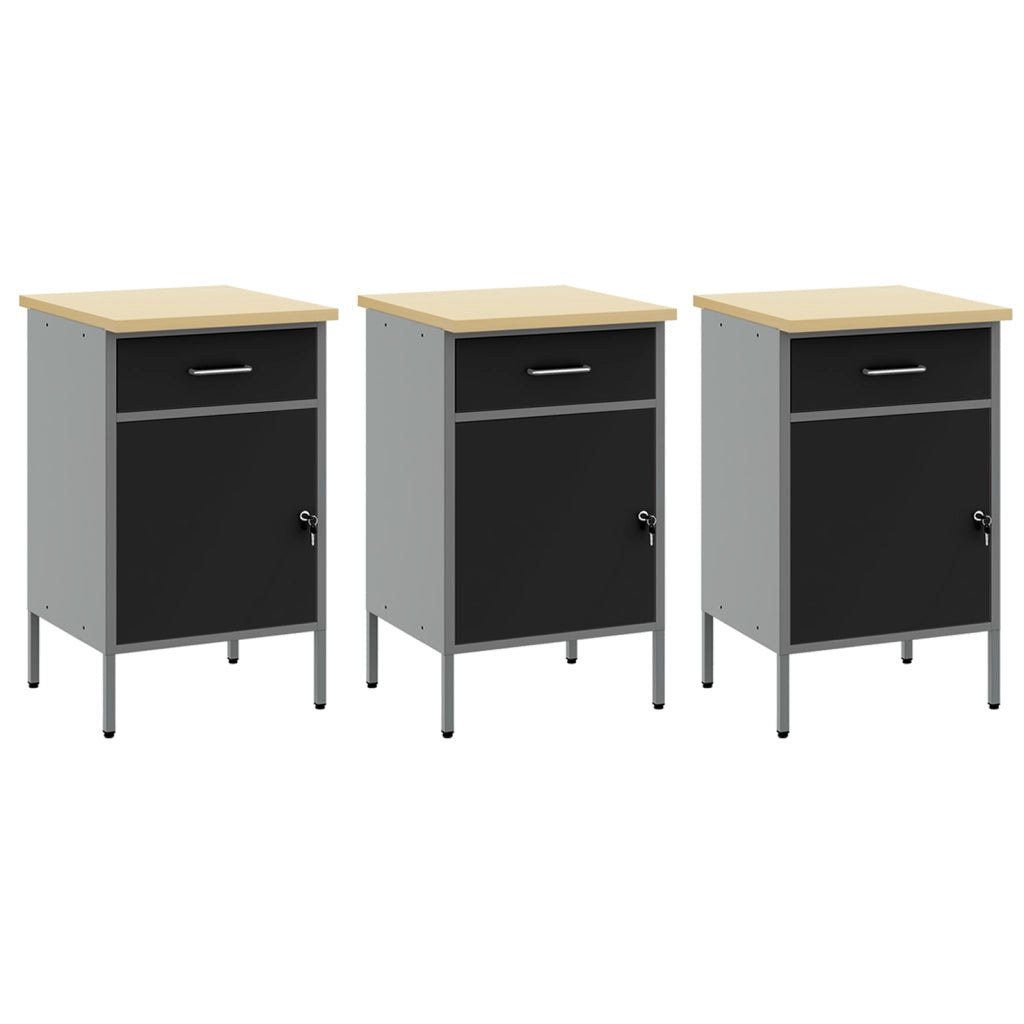Set da banco da lavoro a 8 pezzi - Acciaio Nero