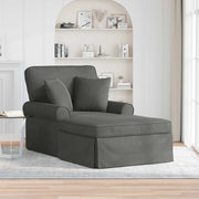 Chaise Longe con Gonna 3 pcs Grigio scuro Tessuto in Cords