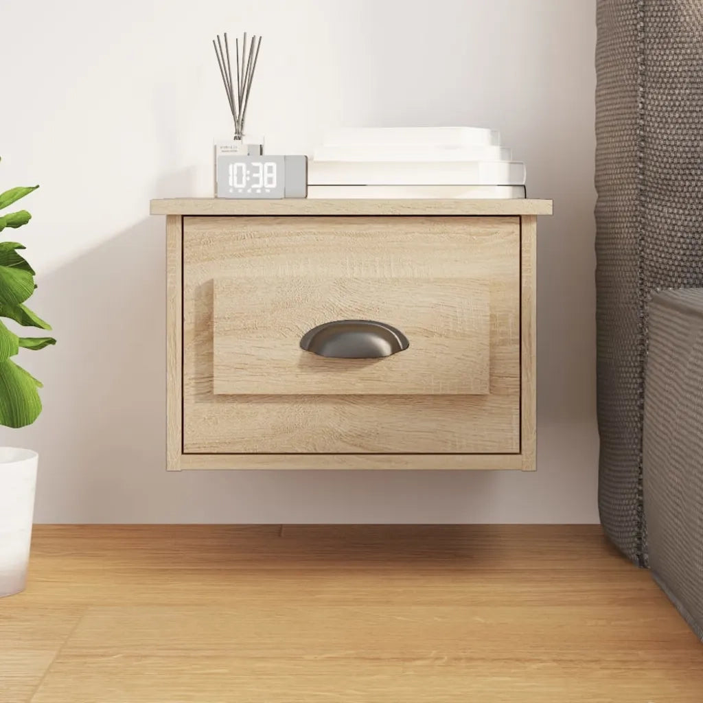 Comodino | Armadio da Notte | Mobiletto da notte a Parete Rovere Sonoma 41,5x36x28 cm