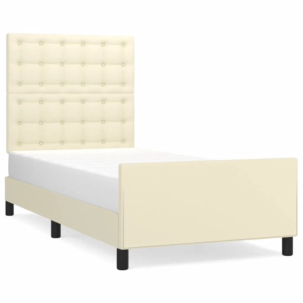 Giroletto con Testiera Crema 80x200 cm in Similpelle cod mxl 62318