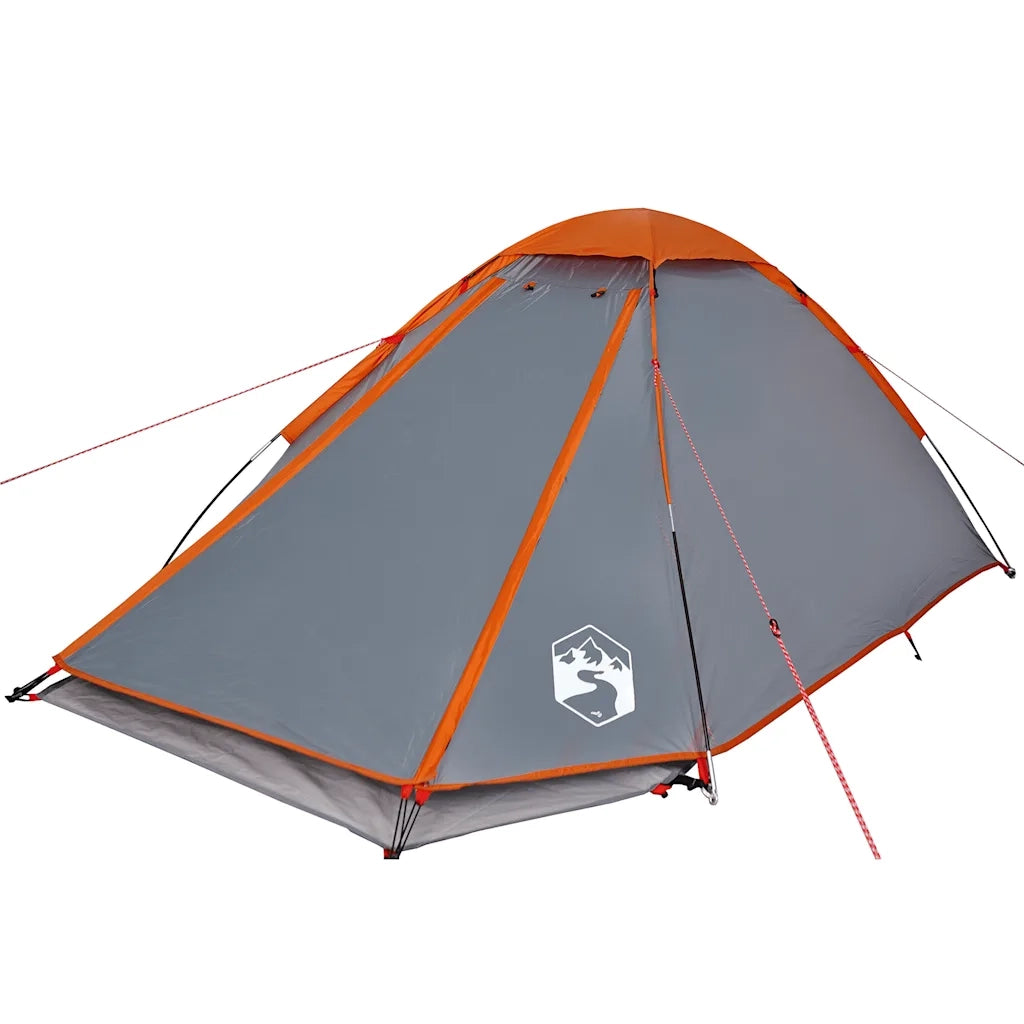 Tenda da Campeggio a Cupola 2 Persone Grigio e Arancione 94767