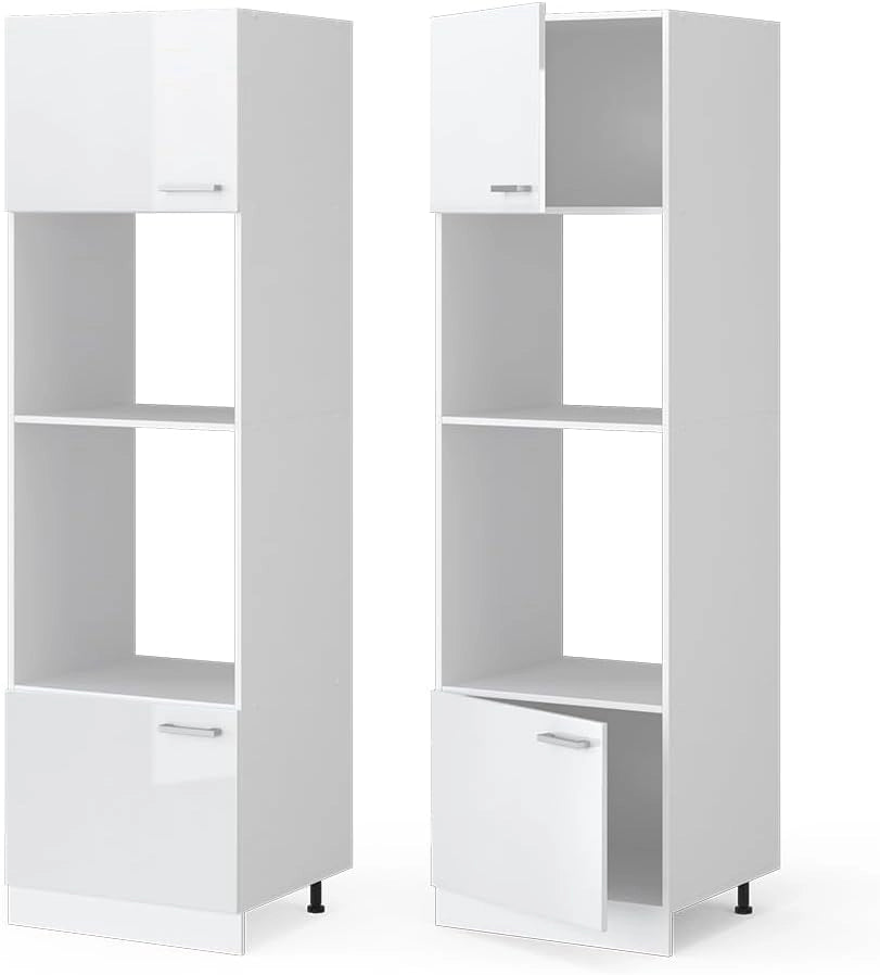 Mobile cucina microonde R-Line, Bianco lucido, 60 cm, per la libera combinazione all'interno di sistemi cucina modulari