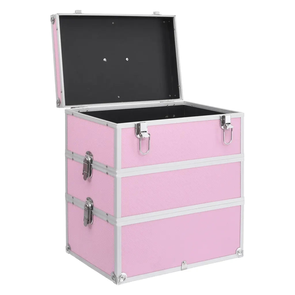 Valigia per Cosmetici 37x24x40 cm Rosa in Alluminio 91841